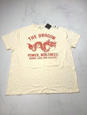 Grayson Threads T-Shirt Cream Dragon Graphic - Mens M NWT